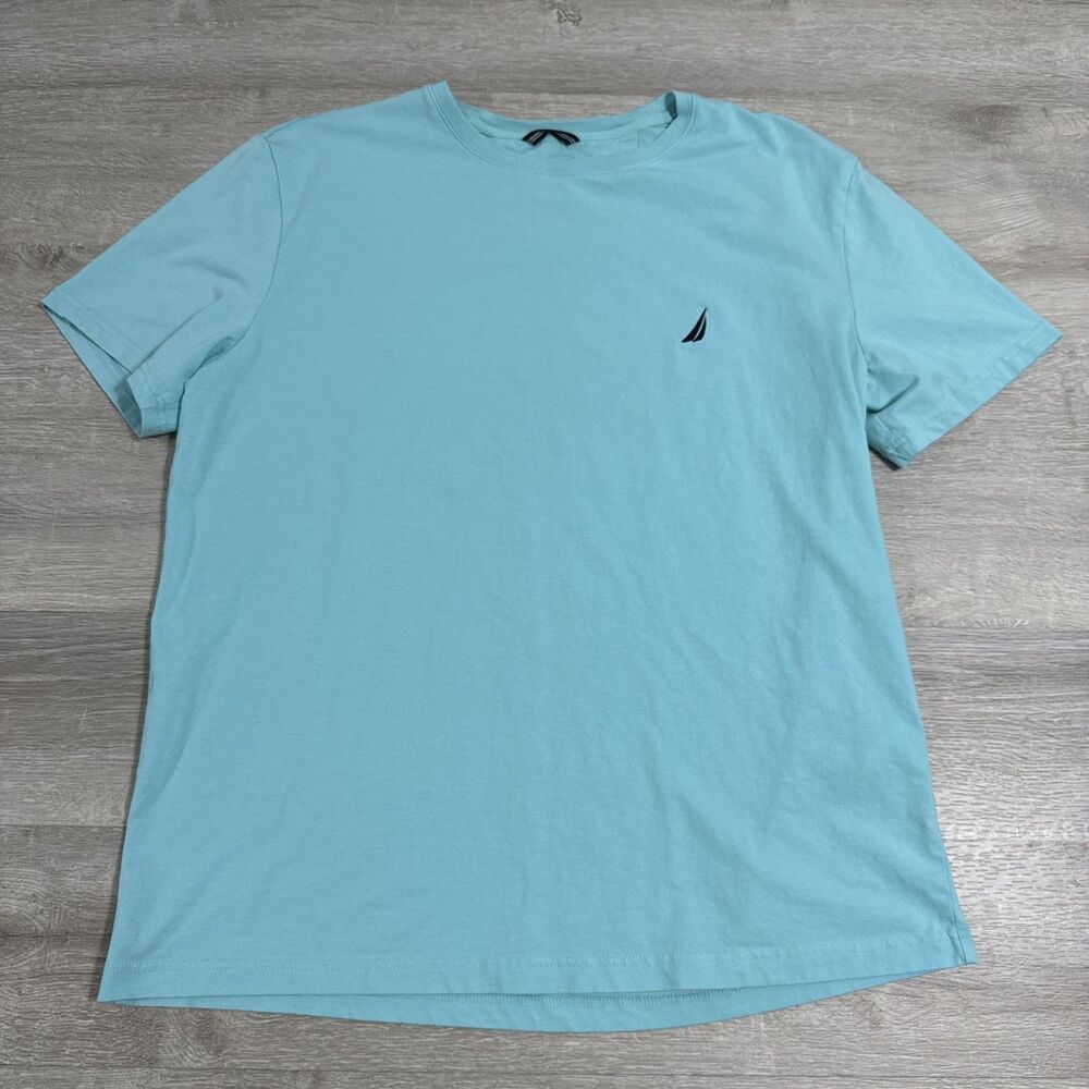 Nautica Shirt Men’s XL Blue Performance Tee Stretch Cotton Short Sleeve Logo